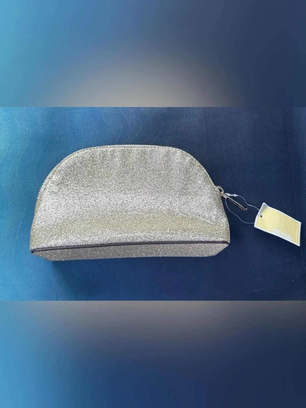 Michael Kors Gold Glitter Dome Cosmetic Case
